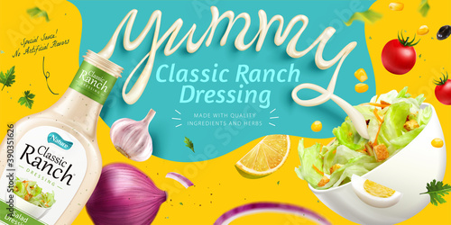 Salad dressing ad template