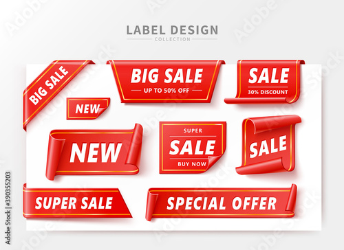 3D sales tag with yellow frame line