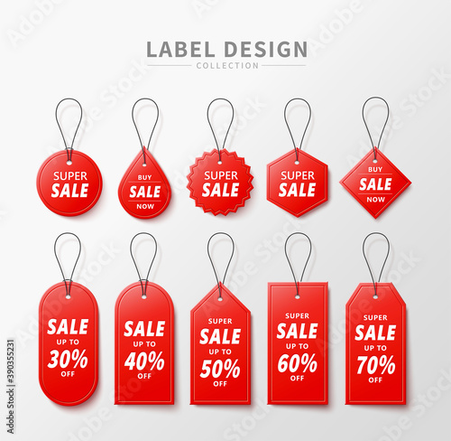 Price tag with ribbon for promotion