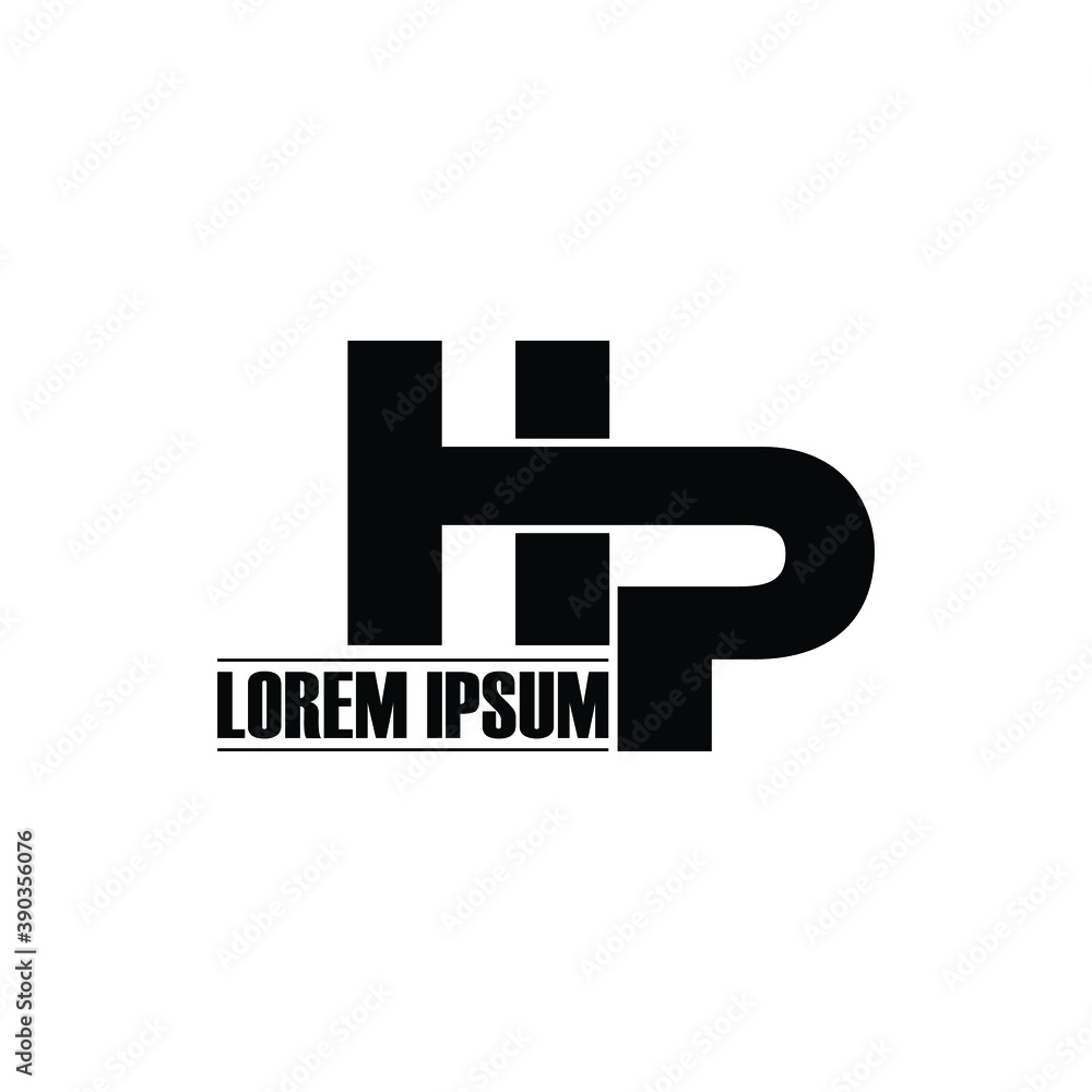 Letter HP simple logo design vector Letter HP simple logo design vector
