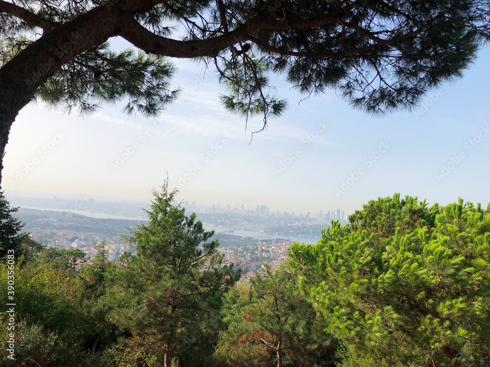 Naklejka premium Bosphorus view from Camlica hill, Istanbul, 2020