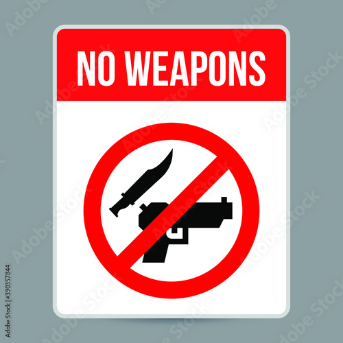 No weapons sign and symbol. Eps10 vector illustration