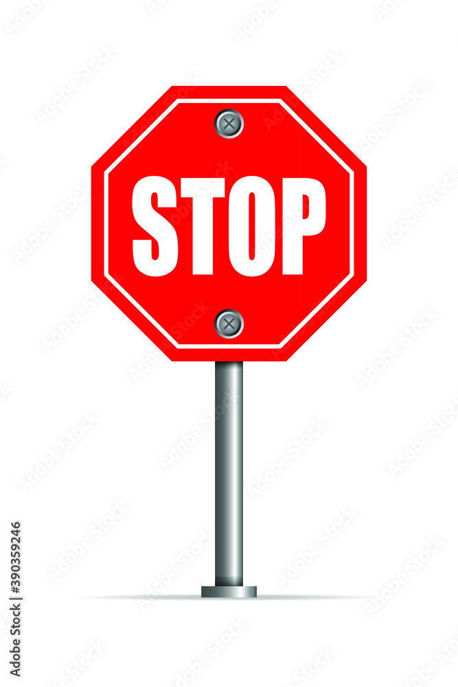 Stop Sign on white background. Traffic icon concept. Eps10 vector illustration. Stop Sign on white background. Traffic icon concept. Eps10 vector illustration.