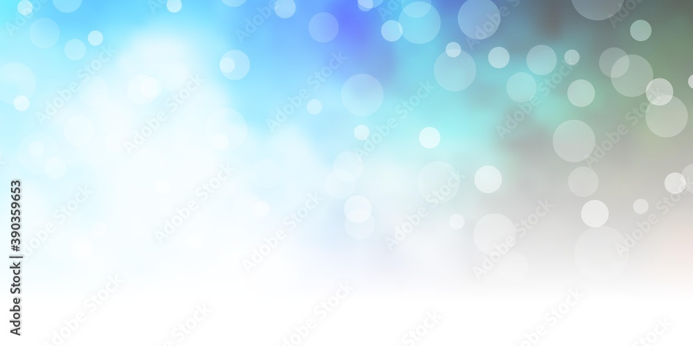 Obraz premium Light Blue, Green vector background with circles.