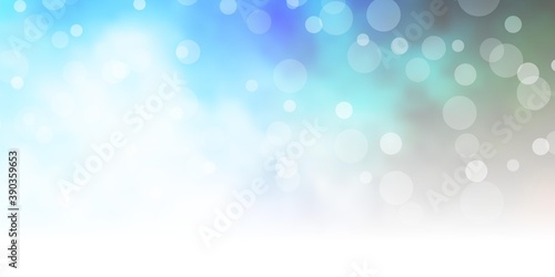 Light Blue, Green vector background with circles.