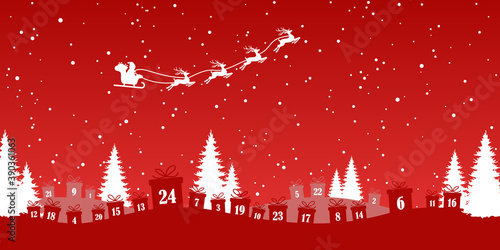advent calendar 1 to 24 on christmas presents