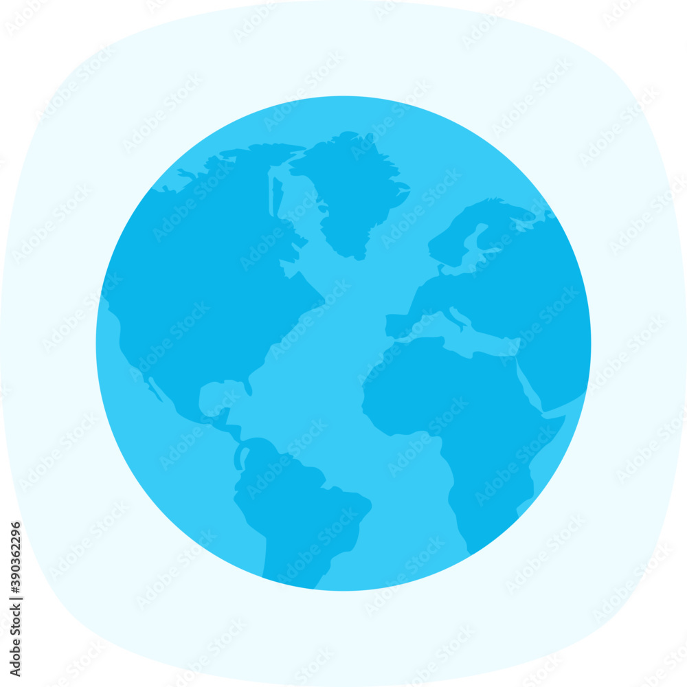 
Spherical earth model, earth planet icon
