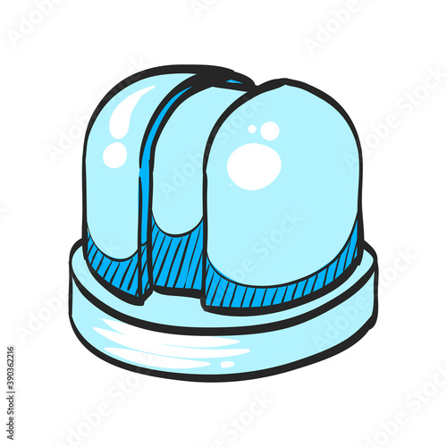 Earth telescope icon in color drawing.