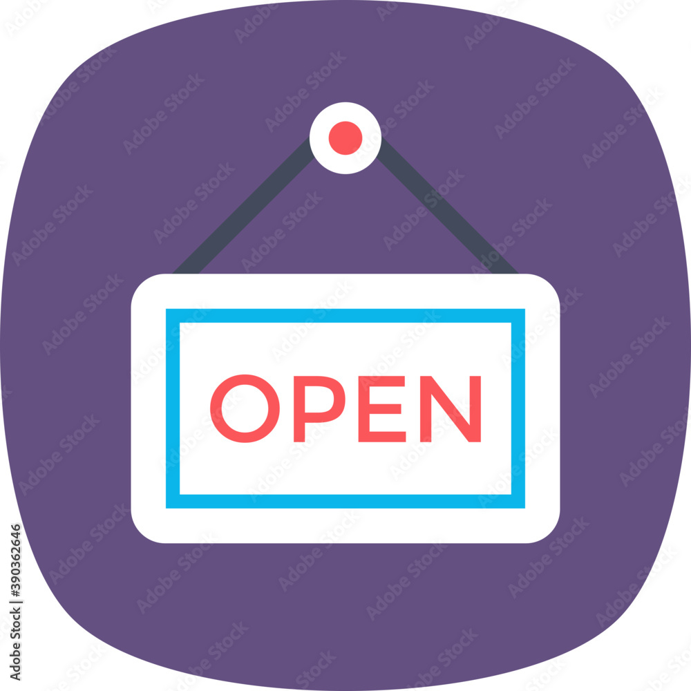 A flat design of open signboard
A flat design of open signboard