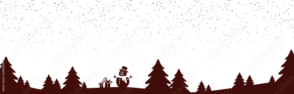 xmas background with snow fall and trees