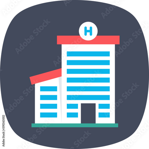 
A flat icon design of hospital building 
