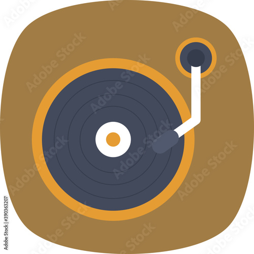 
Vintage music player, turntable icon 

