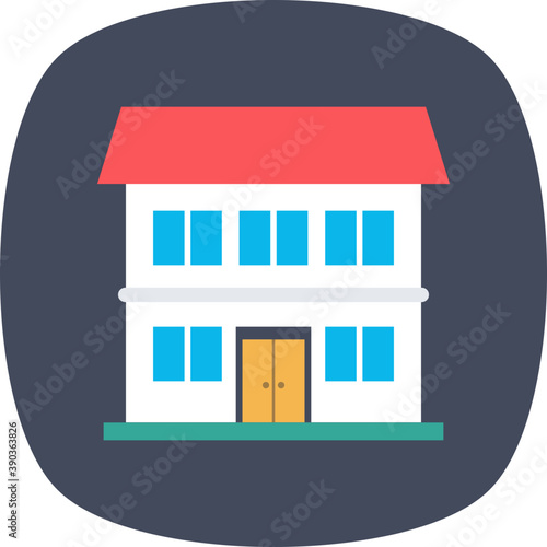 
Multistory building, architecture and building exterior flat icon
