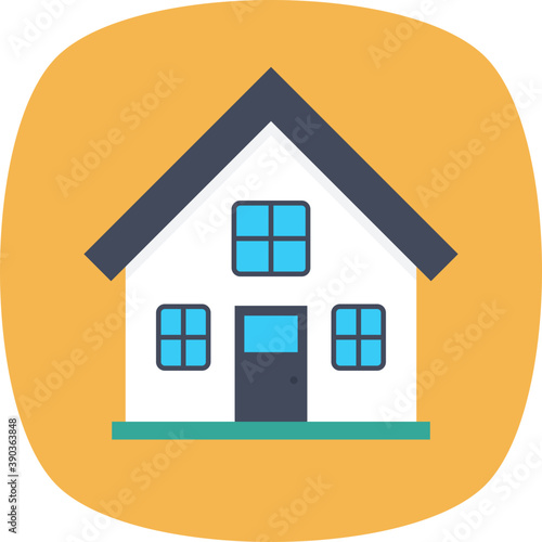 
Multistory building, architecture and building exterior flat icon
