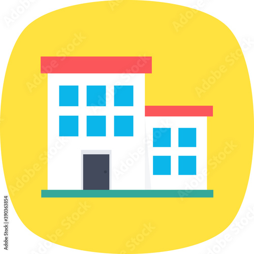 
Multistory building, architecture and building exterior flat icon
