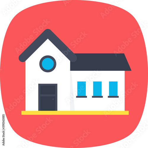 
Multistory building, architecture and building exterior flat icon
