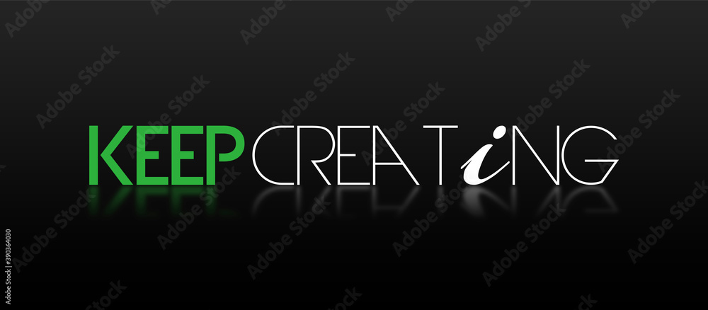 Obraz premium Keep creating con sfondo colorato