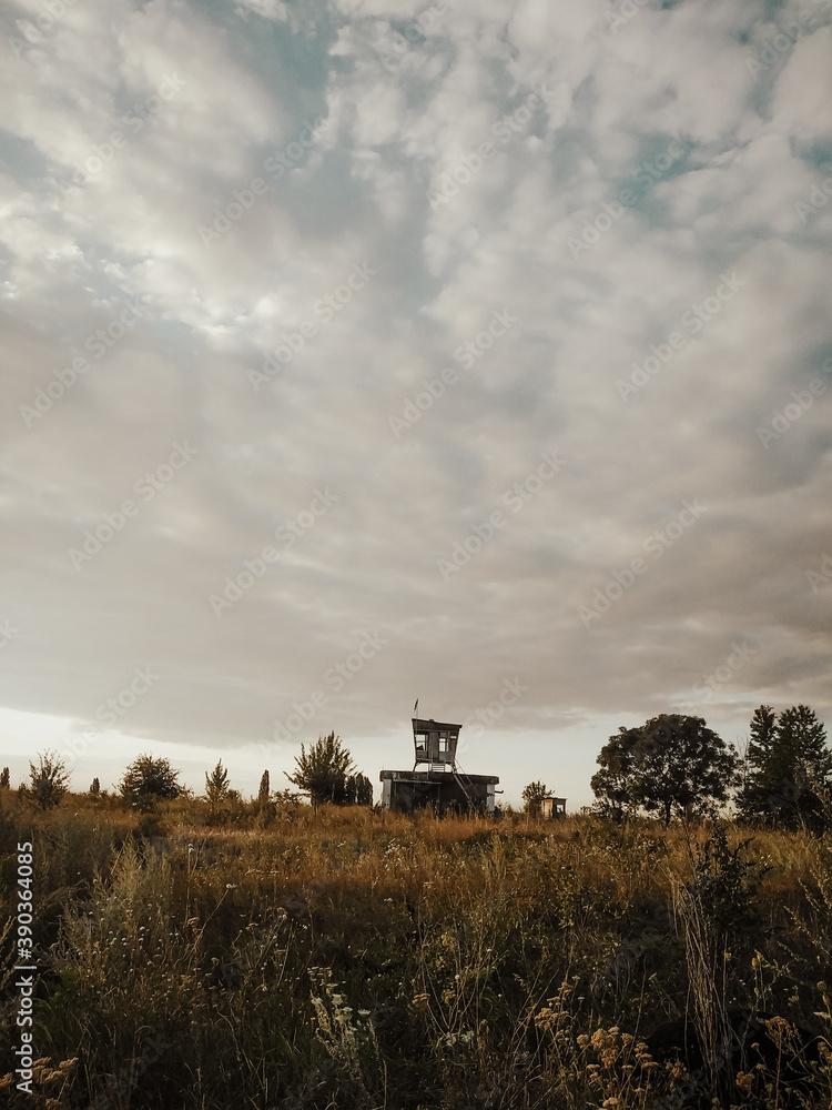 Obraz premium combine harvester in the field