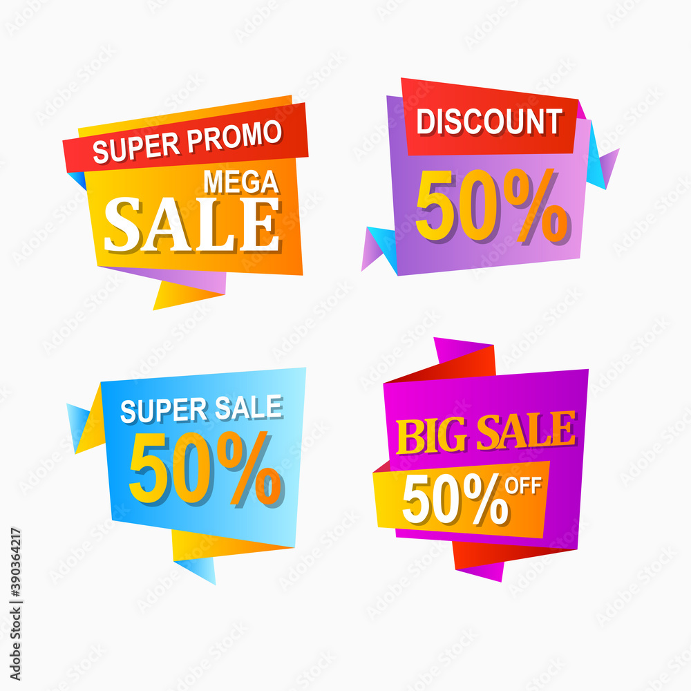 set of colorful stickers sale promotion and price tag with abstract shape set of colorful stickers sale promotion and price tag with abstract shape