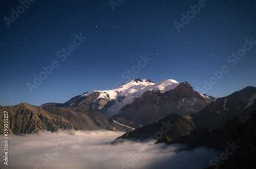Night mountains. Elbrus.