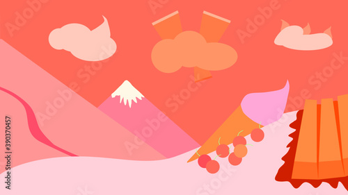 Flat vector, sweets, flat colorful illustration	
