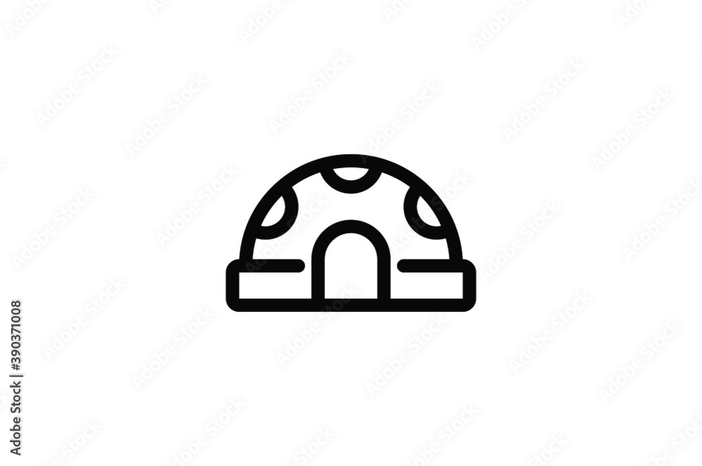 Playground Outline Icon - Mushroom House Playground Outline Icon - Mushroom House