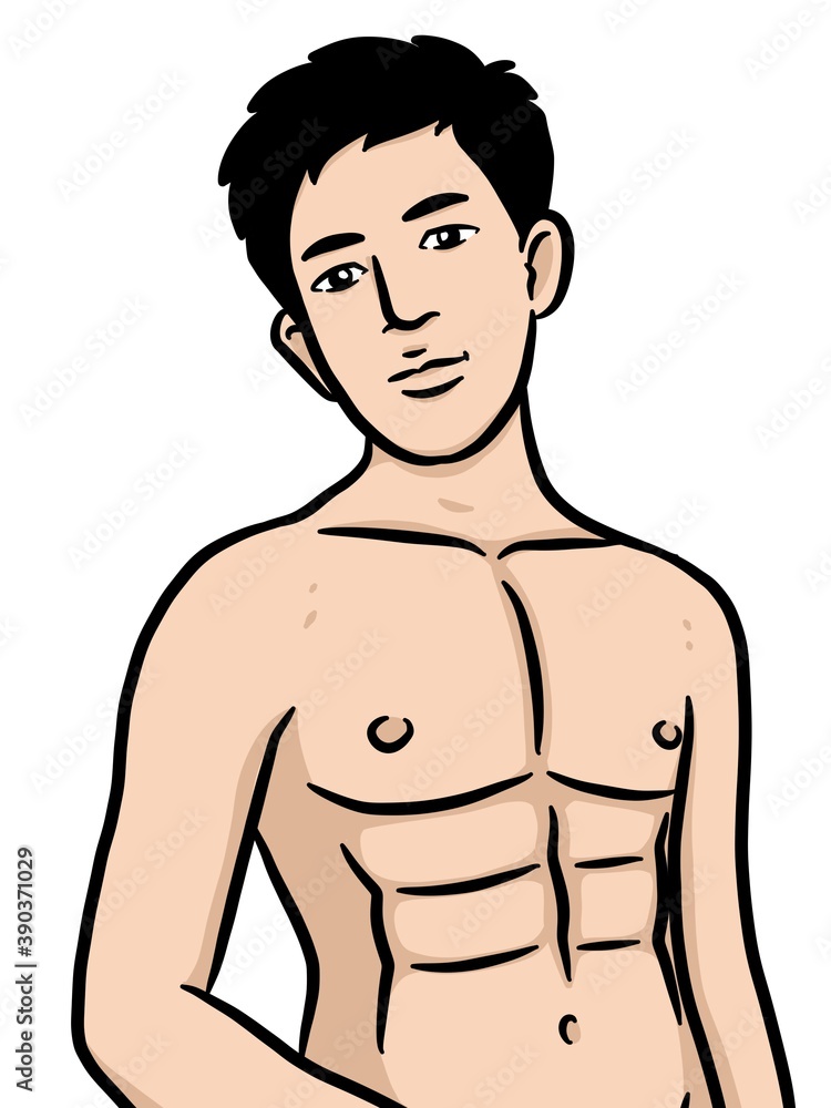 Fototapeta premium cartoon cute man on white background