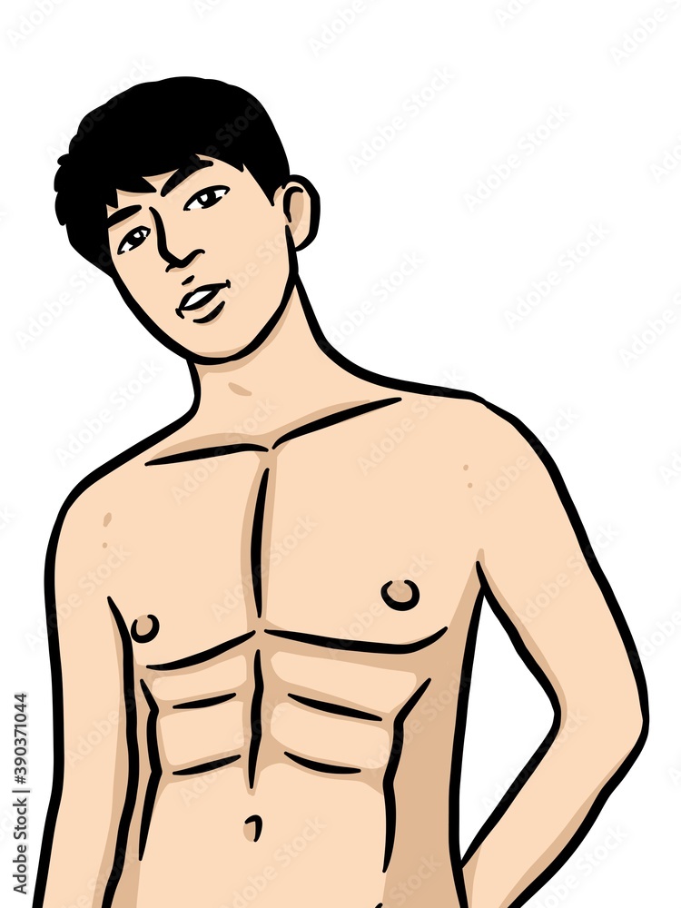 Fototapeta premium cartoon cute man on white background