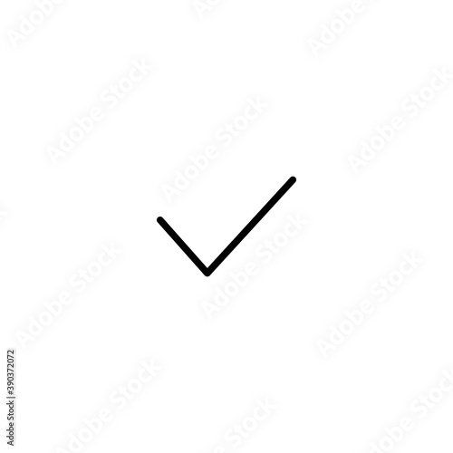 Check mark line icon vector illustration isolated on white background.