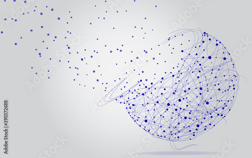 Blockchain technology network isolated on gray background. World globe blockchain technology background connect dots and lines. Abstract ai concept. Connect network technology, ai vector background