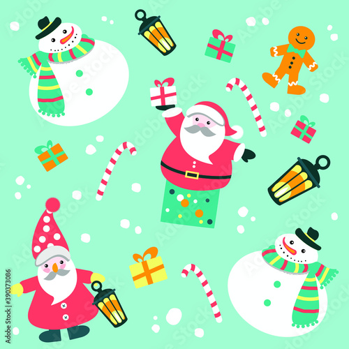 Pattern New Year & Christmas icons set.Vector illustration
