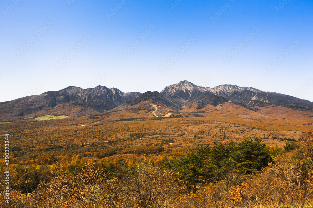 10月の野辺山高原ハイキング・山梨、日本