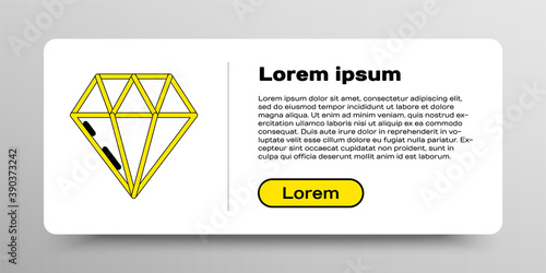 Line Diamond icon isolated on white background. Jewelry symbol. Gem stone. Colorful outline concept. Vector.