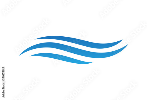 Water wave icon isolated on white background. Flat water wave icon for water logo design and icon template. Water wave vector