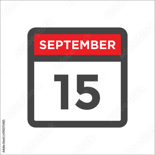 September 15 calendar icon with day and month