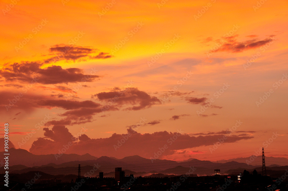 Naklejka premium 夕焼け雲