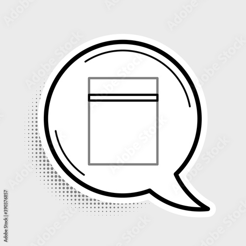 Line Plastic bag with ziplock icon isolated on grey background. Colorful outline concept. Vector.