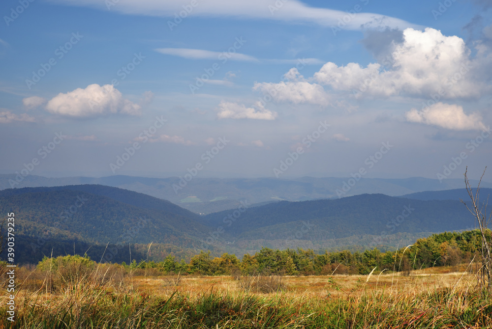 Fototapeta premium Bieszczady Mountains National Park. Countryside landscape