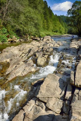 Fototapeta Naklejka Na Ścianę i Meble -  Rocky river mountains. Mountain landscape.
