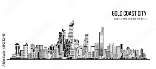 Cityscape Building Abstract shape and modern style art Vector design -   Gold Coast city