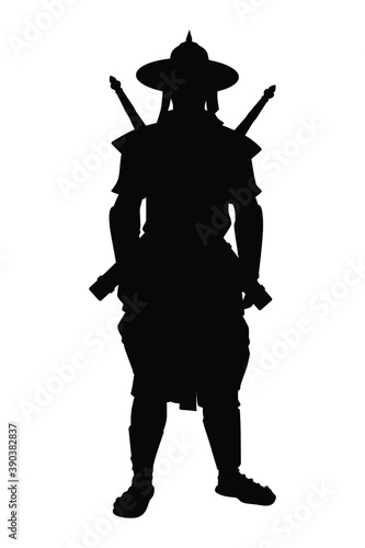 Siam warrior silhouette vector on white