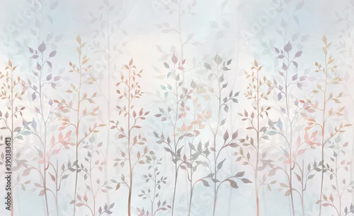 Obraz Akwarela trawa polna. Ręcznie rysowane rośliny.