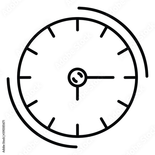 Clock icon isolated on white background. Vector Illustration