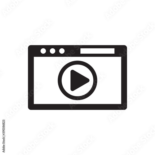 online movie play icon - web video play icon	