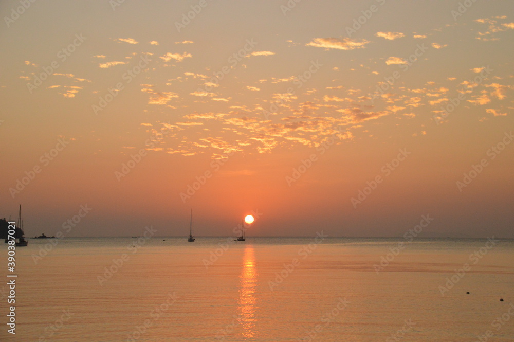Sunset on the beaches of the untouced island of Ko Phayam in the Andaman Sea, Thailand Sunset on the beaches of the untouced island of Ko Phayam in the Andaman Sea, Thailand