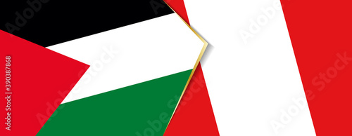 Palestine and Peru flags, two vector flags.