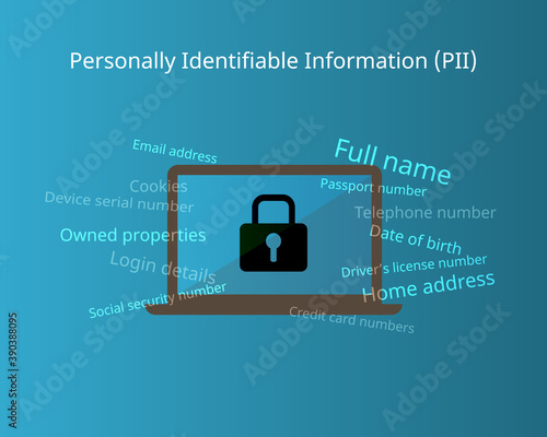 Personally identifiable information (PII) for sensitive data