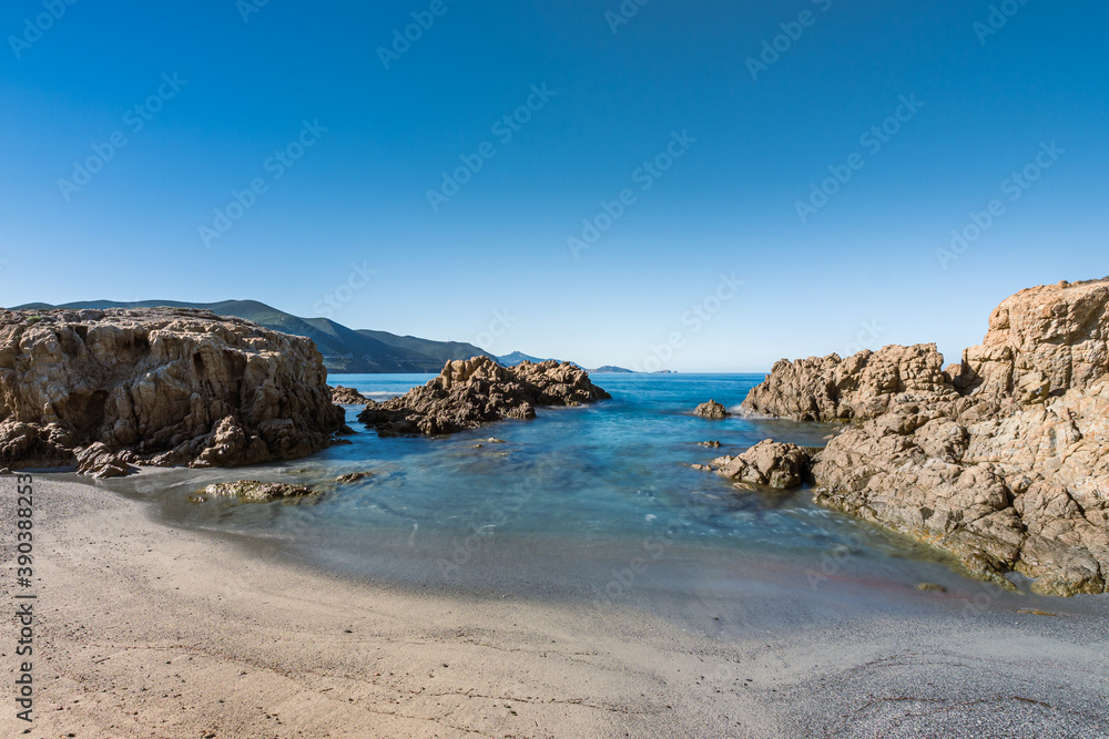 Small sandy beach at Ostriconi in Corsica