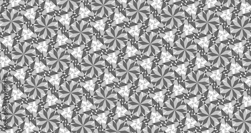 repetitive abstract geometric monochrome pattern of a twelve sided polygon