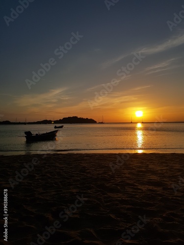 Sunset on the beaches of the untouced island of Ko Phayam in the Andaman Sea  Thailand